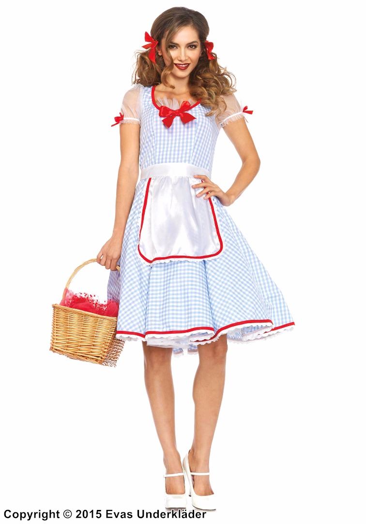 Dorothy fra Trollmannen fra Oz, kostyme-kjole, rutete mønster